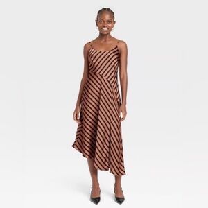 A New Day Women’s Midi Slip Striped Dress Size S NWT